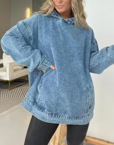 Vintage Washed Denim Pullover