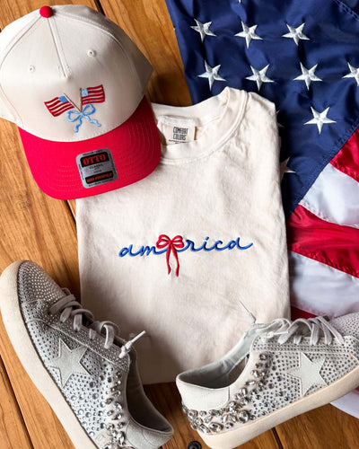 America Embroidery Tee